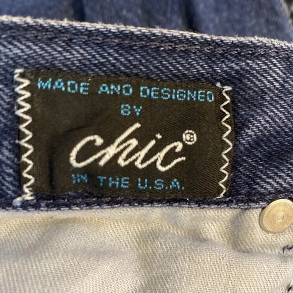 Chic Jeans Womens Size 14 Tall Straight Blue Denim High Waisted Retro 80s 90s - Picture 7 of 9